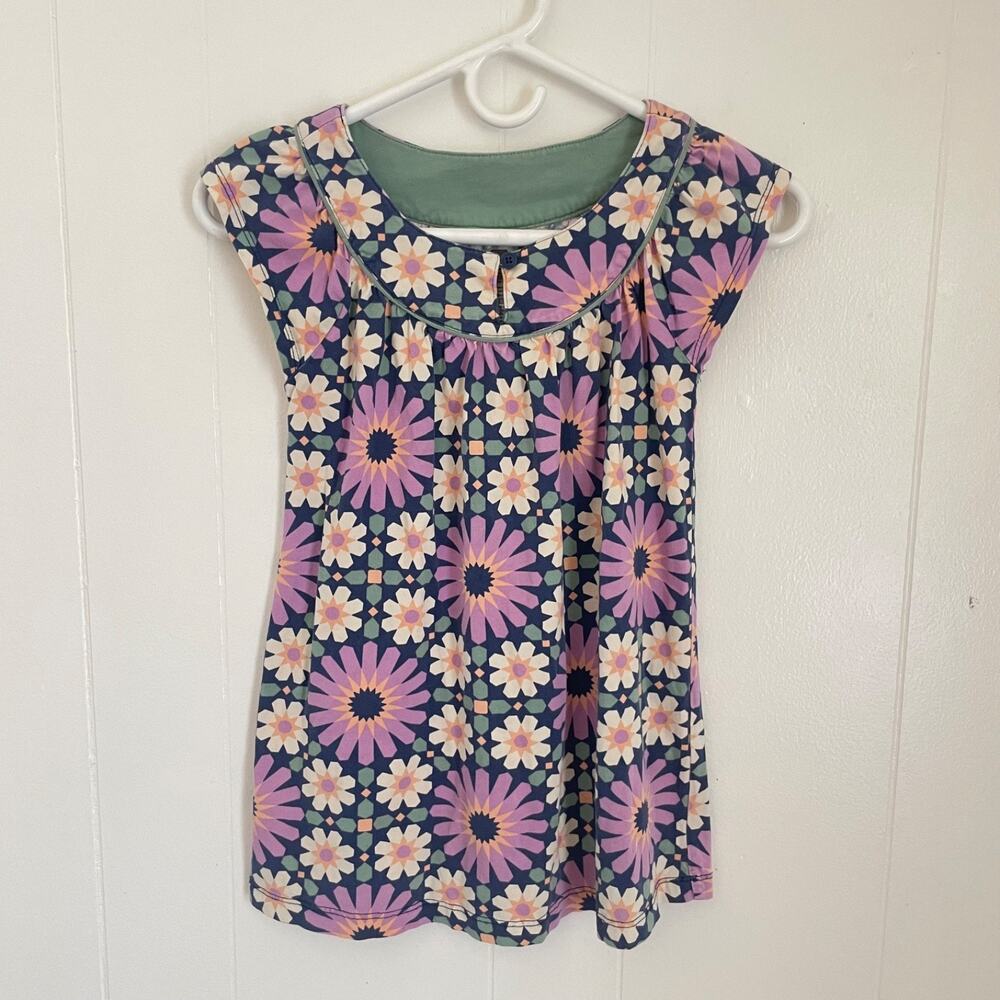 Tea Collection Ruffle Flutter‎ Retro Floral CottageCore Cotton Dress Girls 6